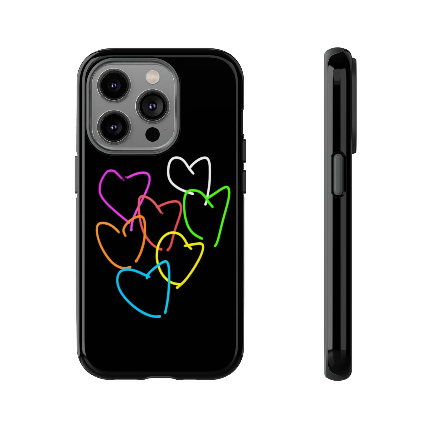 Colorful Hearts-Tough Cases- Large Hearts-- 46 Phone Styles