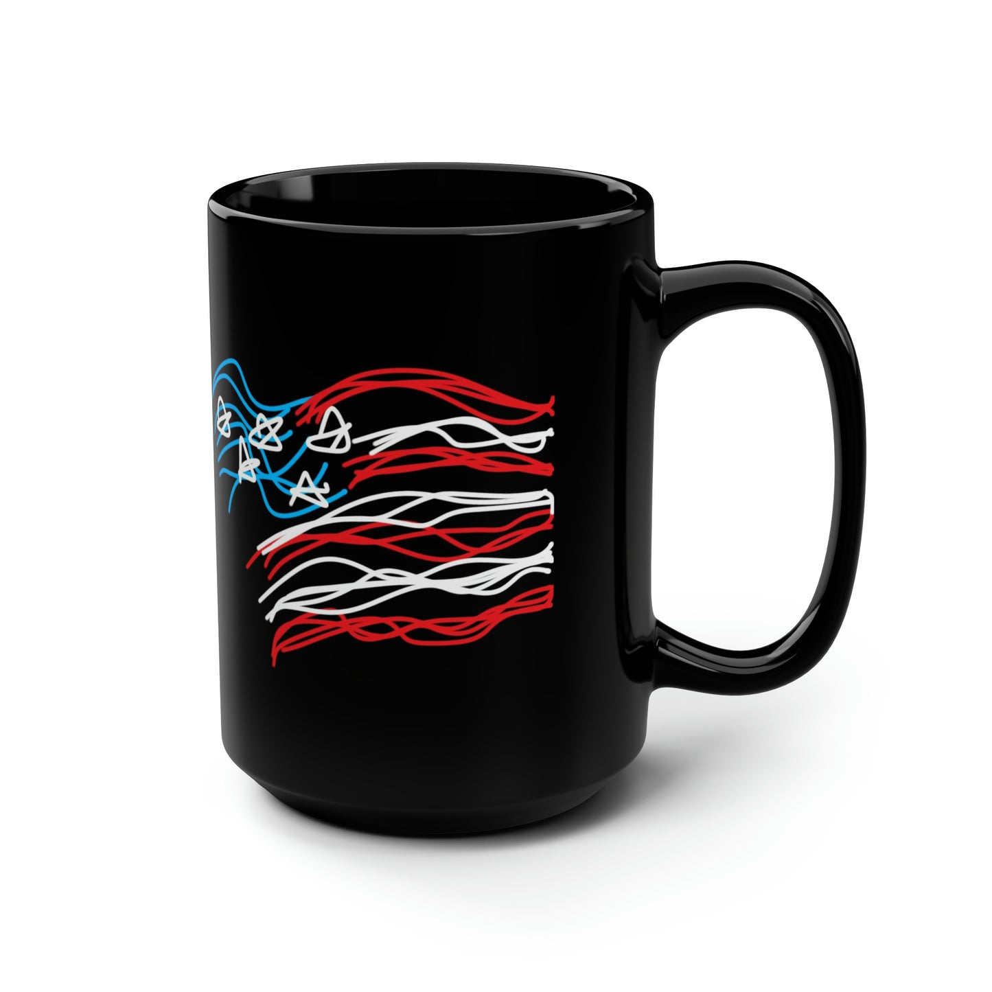 Military- Fireworks/Army- Black Mug, 15oz- Large