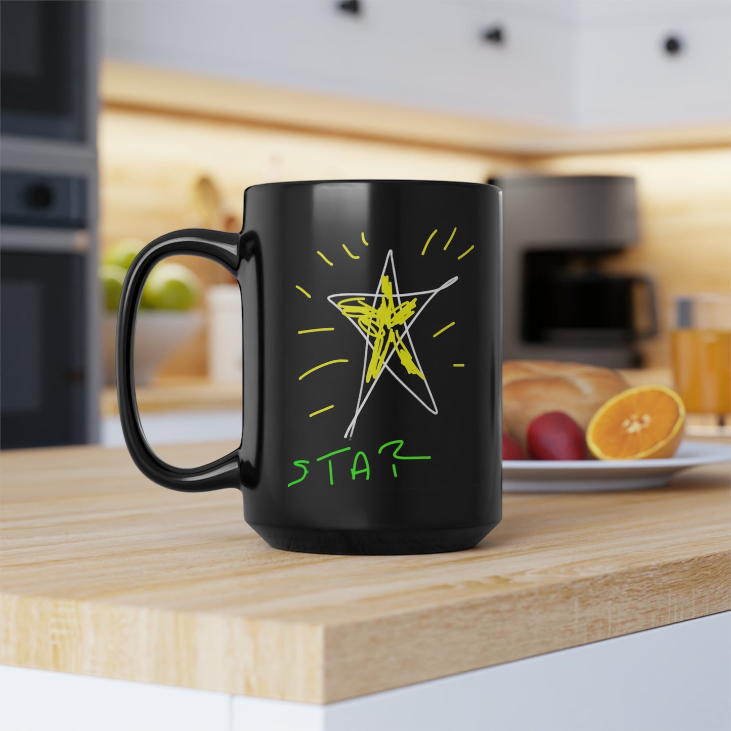 Star- Black Mug, 15oz