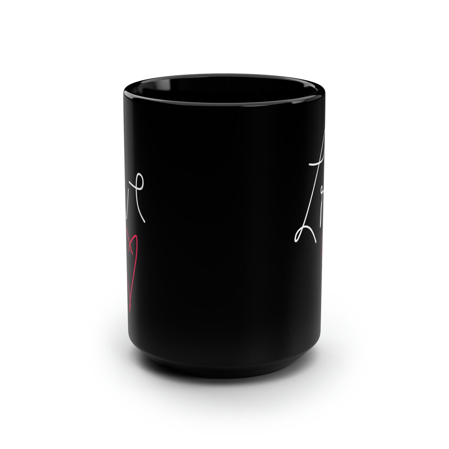 LOVE- Black Mug, 15oz- Large