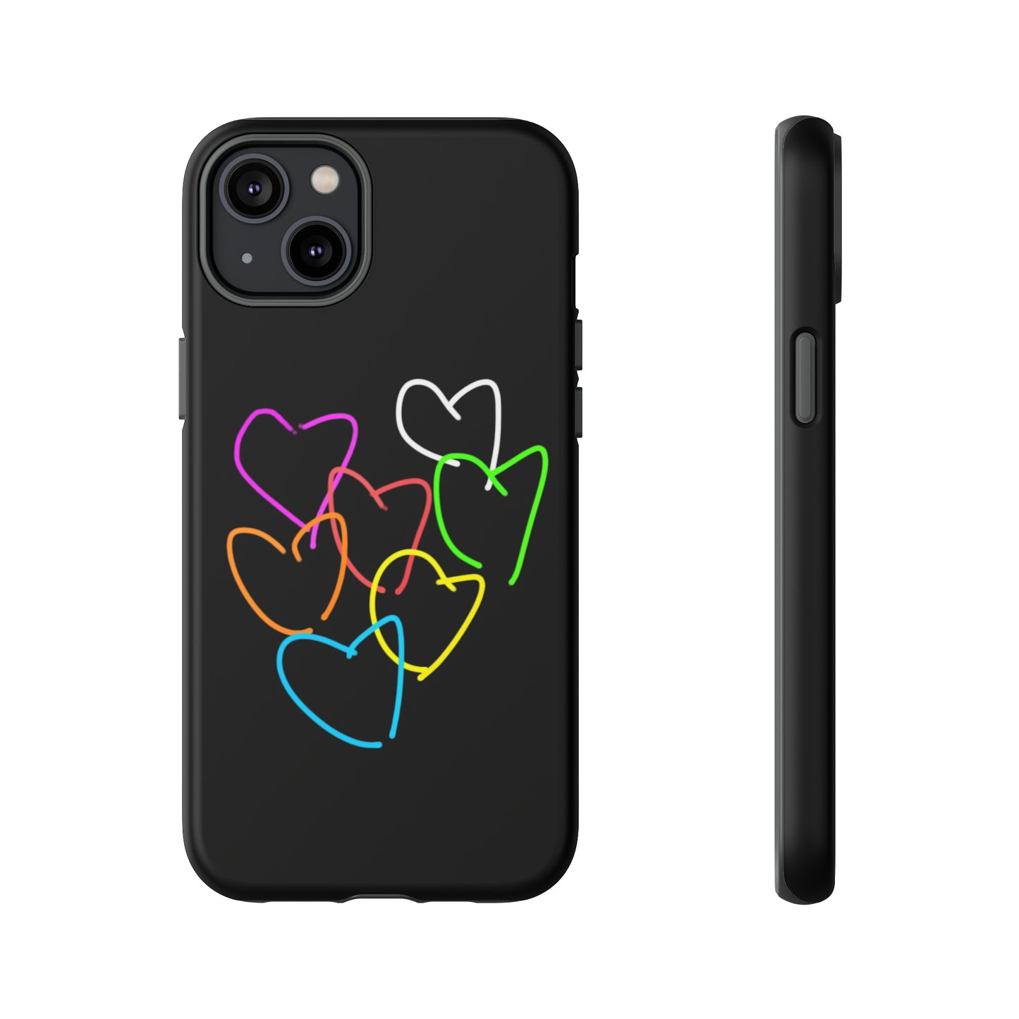 Colorful Hearts-Tough Cases- Large Hearts-- 46 Phone Styles