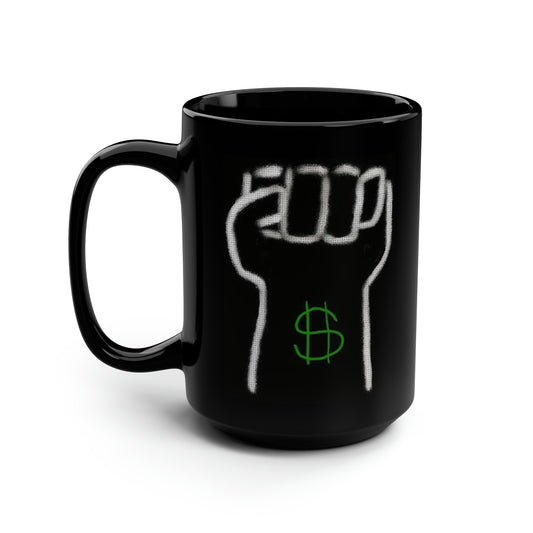 Tattoo- Black Mug, 15oz- Green Dollar Sign/Pay Up