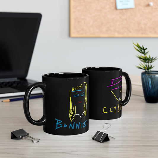 Bonnie and Clyde- 11oz Black Mug