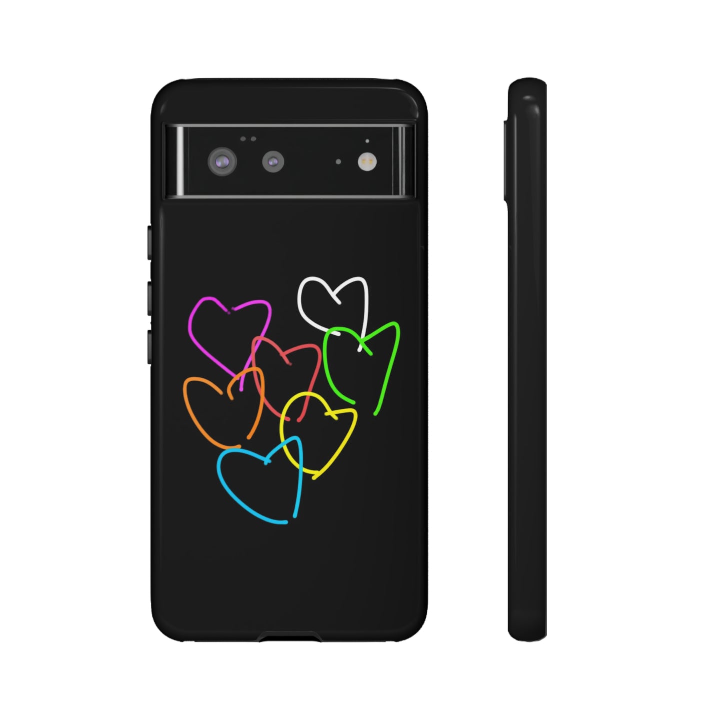 Colorful Hearts-Tough Cases- Large Hearts-- 46 Phone Styles