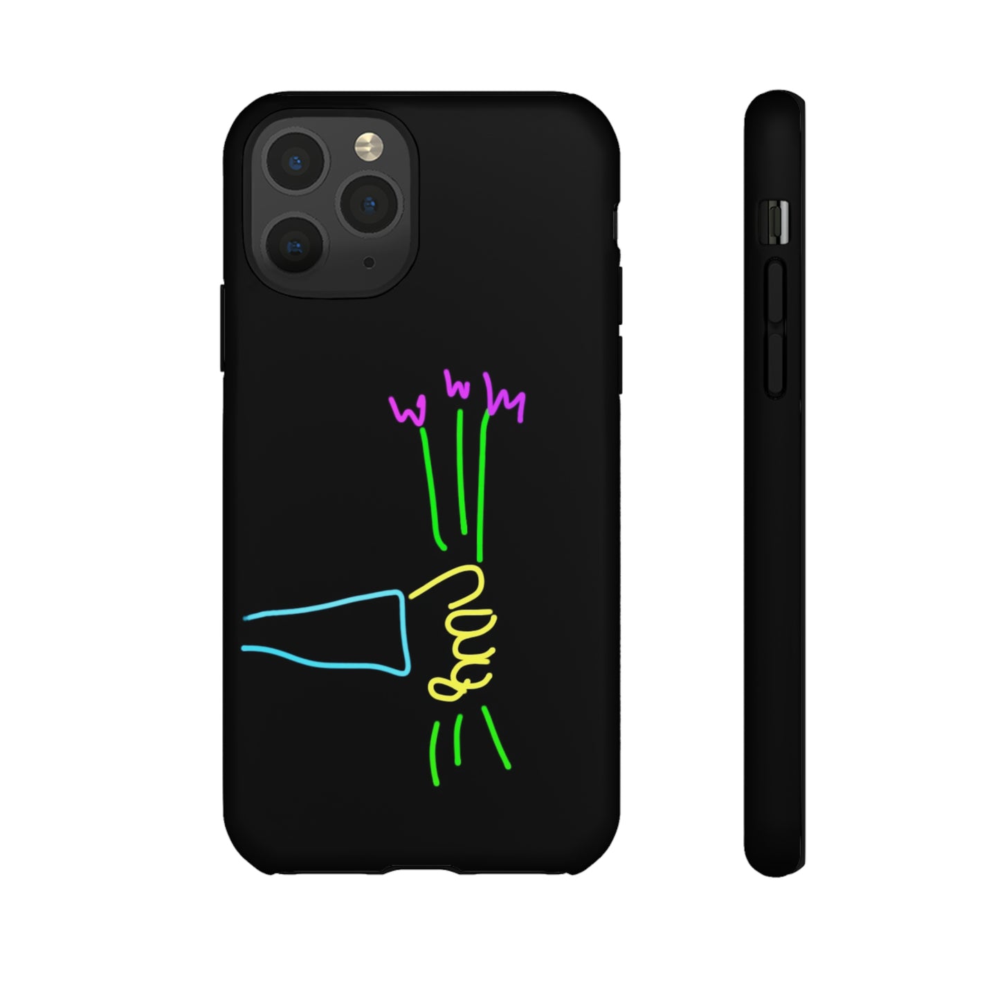 3 Purple Flowers- Tough Cases- 46 Phone Styles