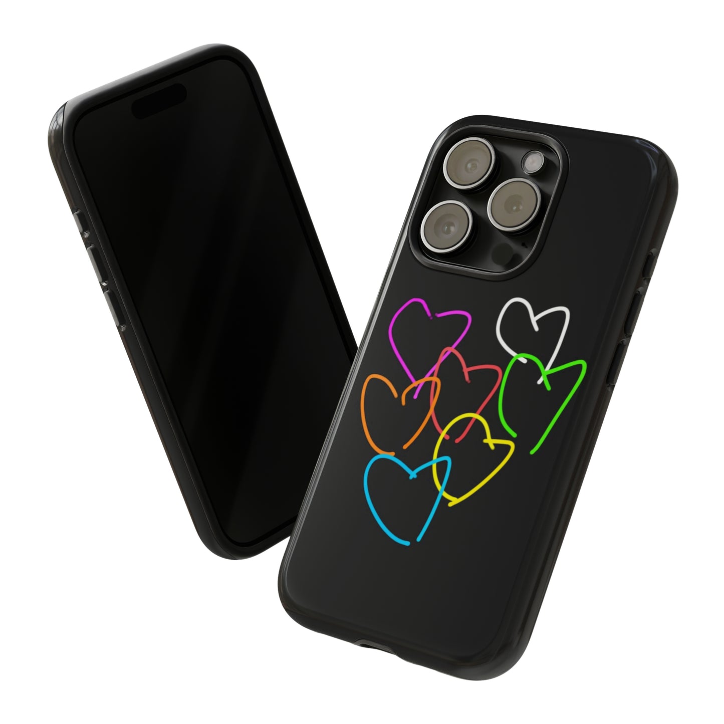 Colorful Hearts-Tough Cases- Large Hearts-- 46 Phone Styles