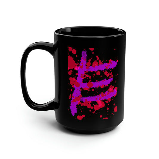 Your Monogram, CUSTOMIZE- Black Mug, 15oz- E