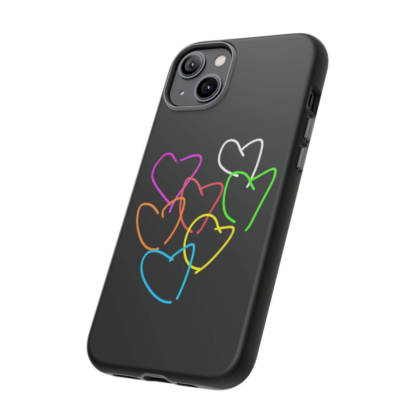 Colorful Hearts-Tough Cases- Large Hearts-- 46 Phone Styles