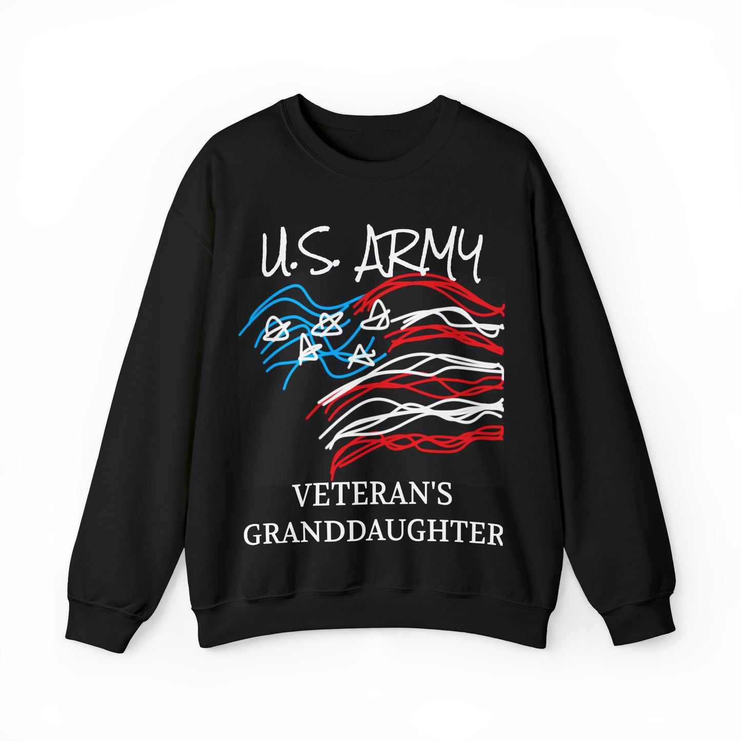 Military- Old Glory/Granddaughter- Unisex Heavy Blend™ Crewneck Sweatshirt