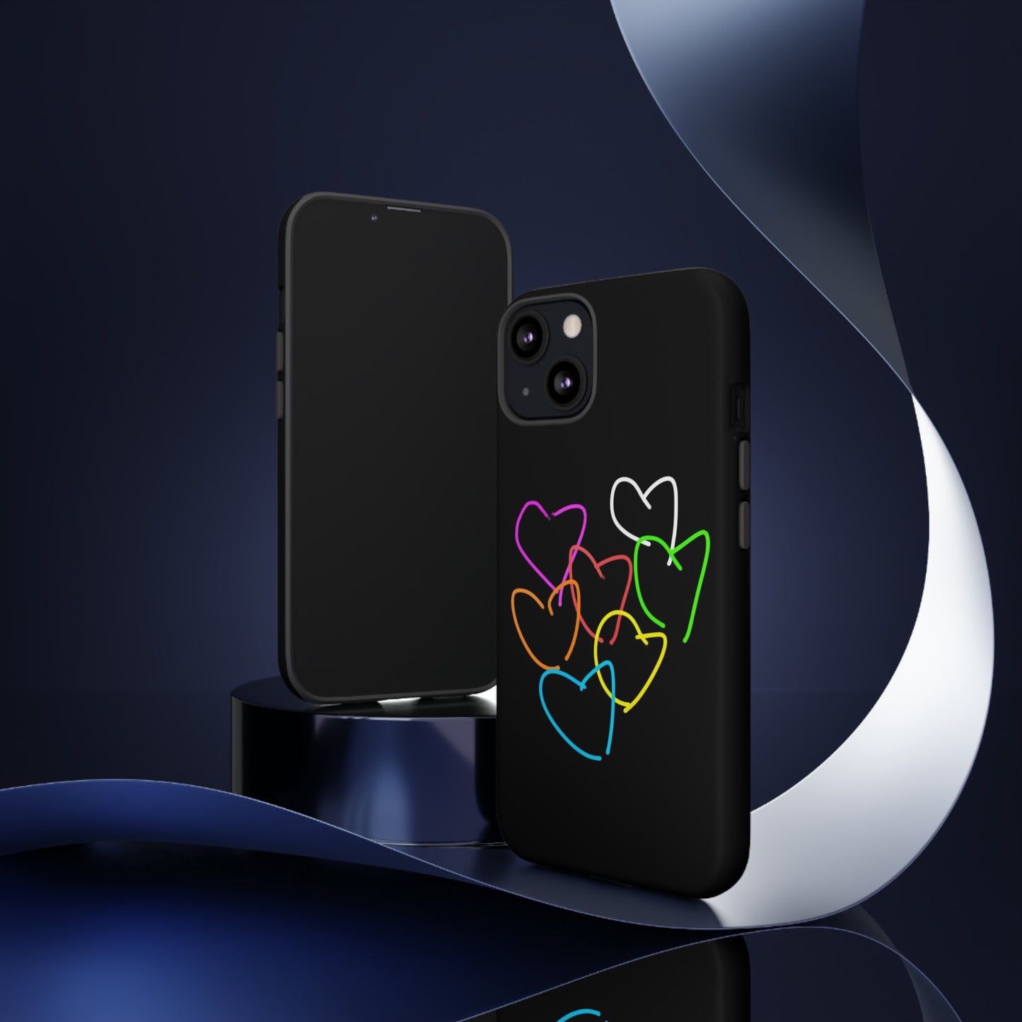 Colorful Hearts-Tough Cases- Large Hearts-- 46 Phone Styles