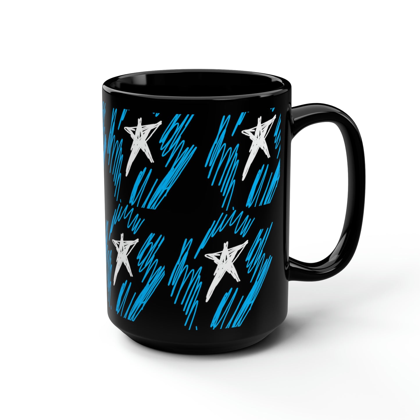 July 4th- Star Field- Black Mug, 15oz