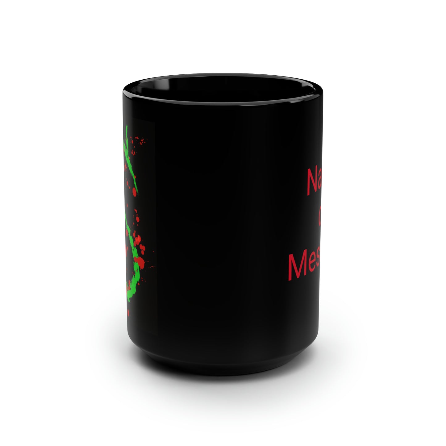 Your Monogram, CUSTOMIZE- Black Mug, 15oz- S