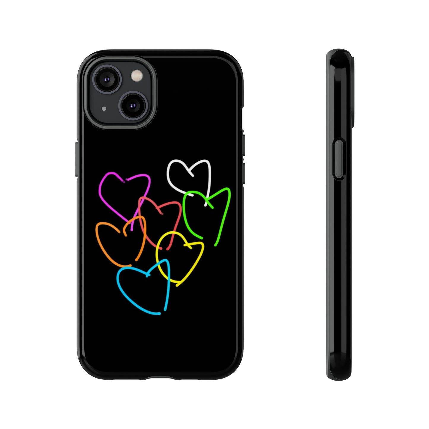 Colorful Hearts-Tough Cases- Large Hearts-- 46 Phone Styles