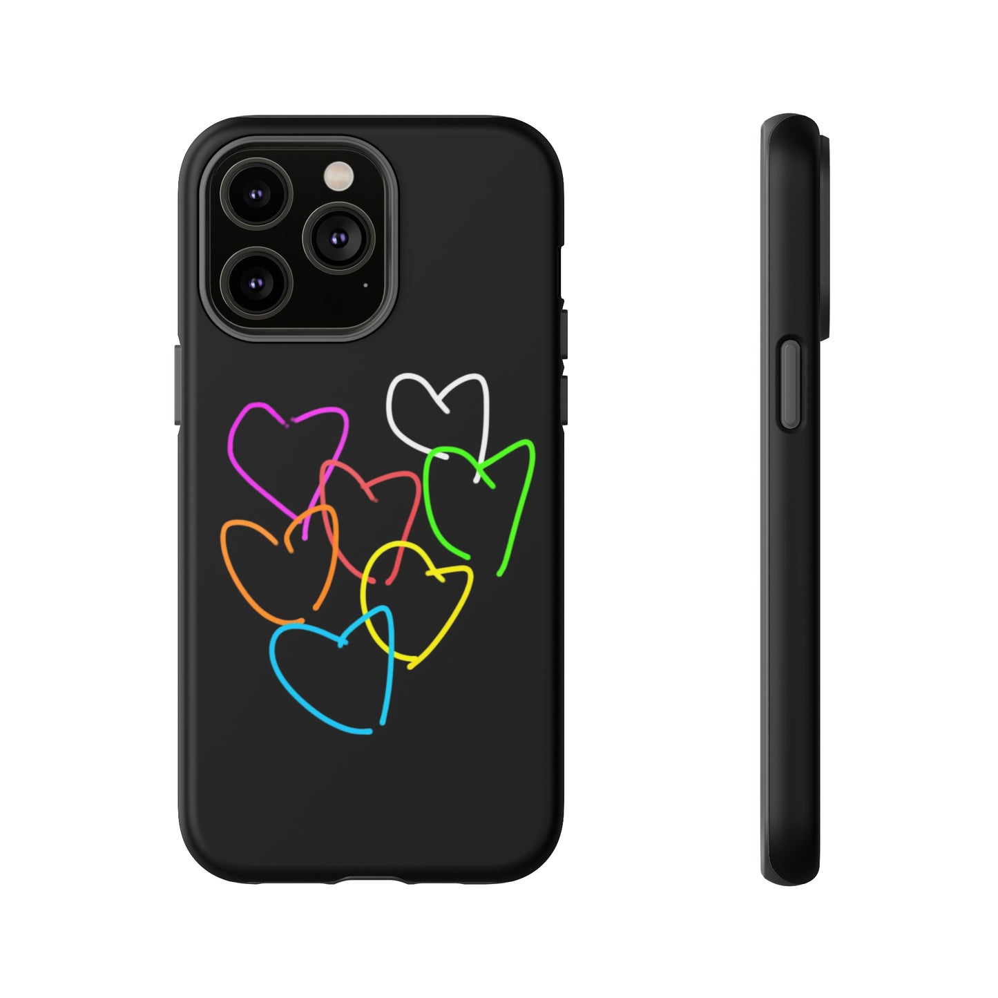 Colorful Hearts-Tough Cases- Large Hearts-- 46 Phone Styles