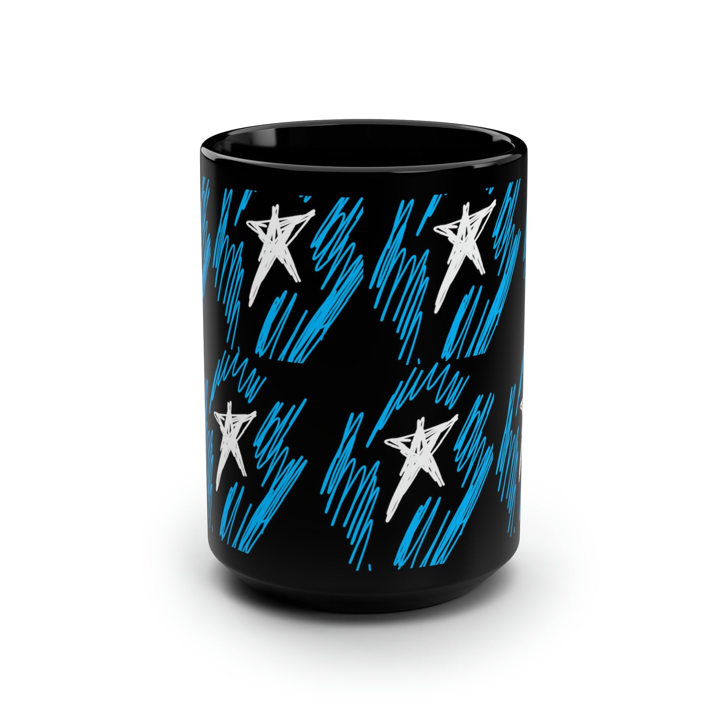 July 4th- Star Field- Black Mug, 15oz