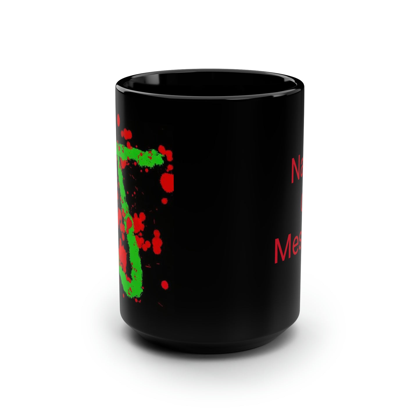 Your Monogram, CUSTOMIZE- Black Mug, 15oz- J