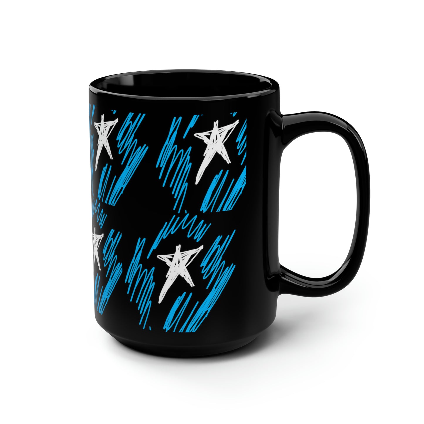 July 4th- Star Field- Black Mug, 15oz