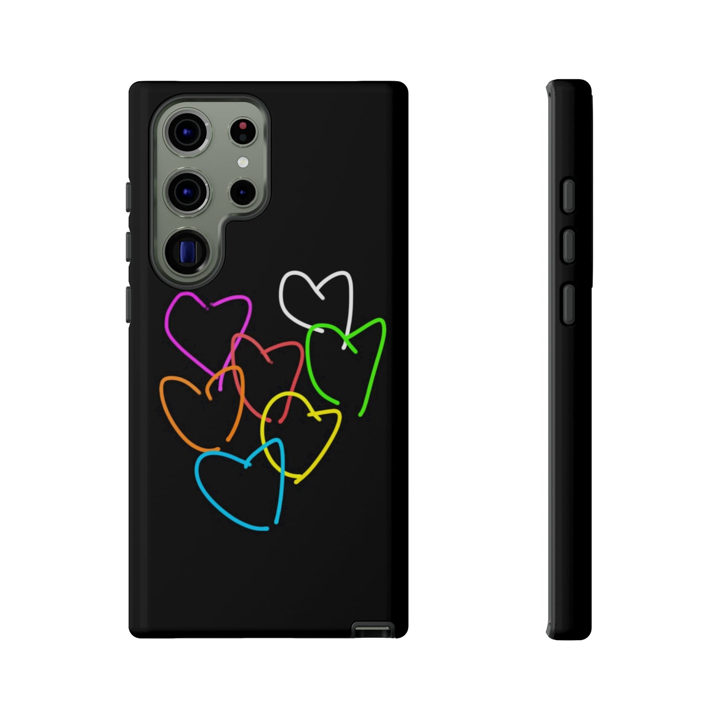 Colorful Hearts-Tough Cases- Large Hearts-- 46 Phone Styles