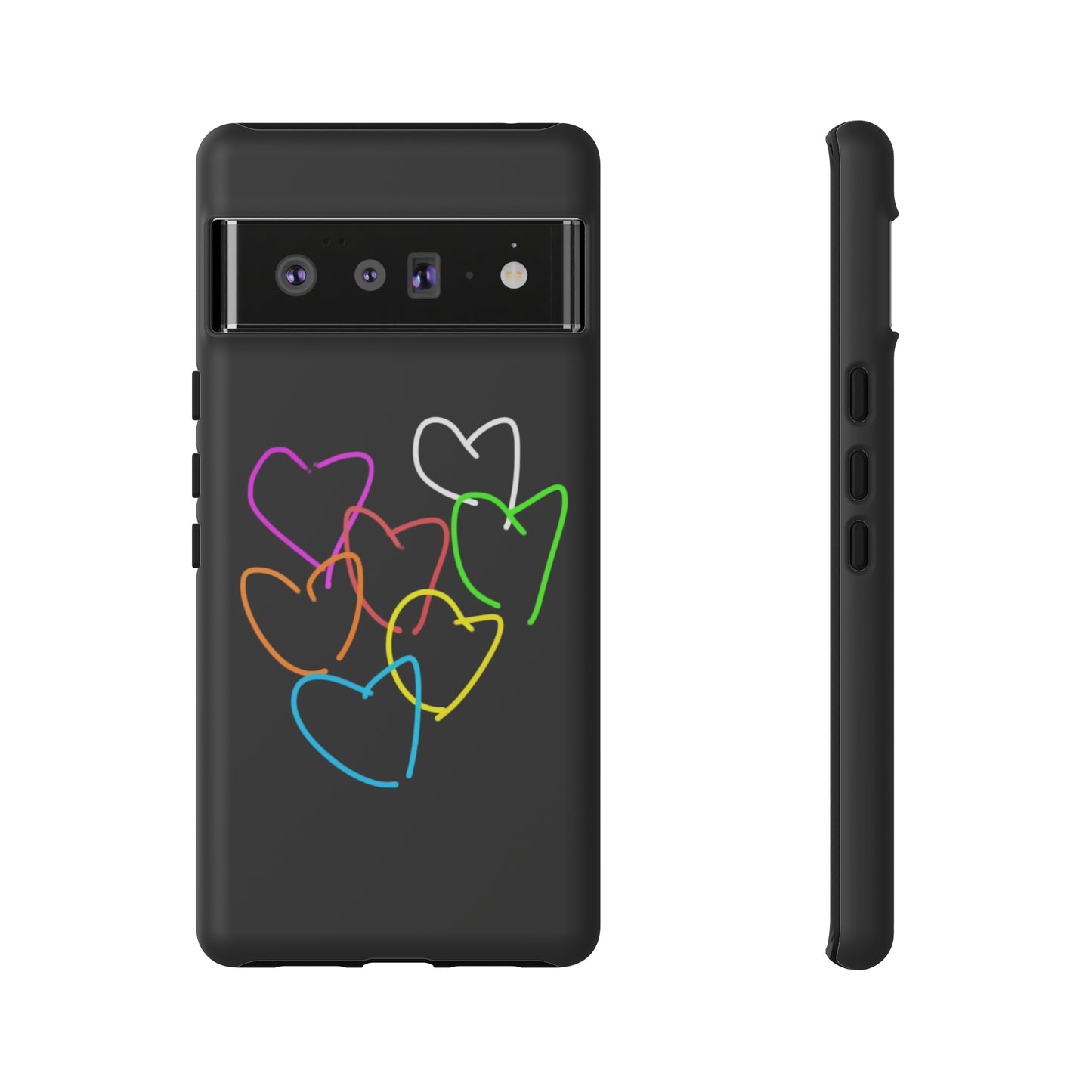 Colorful Hearts-Tough Cases- Large Hearts-- 46 Phone Styles