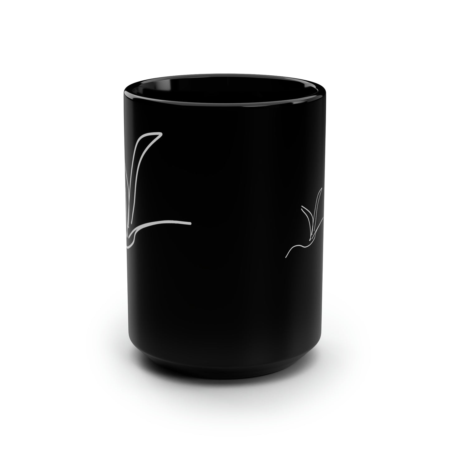 Origami/Flock- Black Mug, 15oz- Large