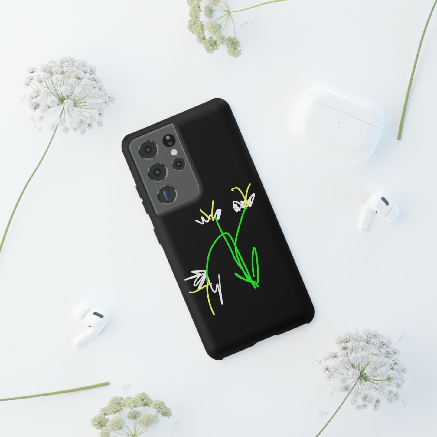 3 White Flowers- Tough Cases- 46 Phone Styles