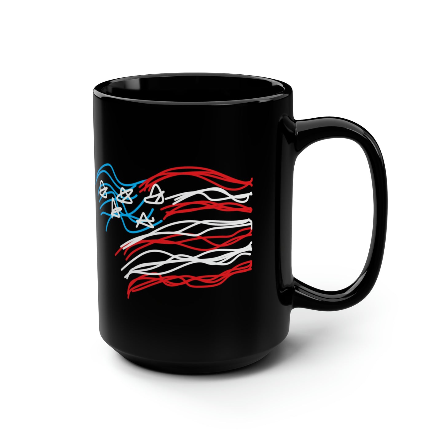 Military- Fireworks/USMC- Black Mug, 15oz- Large