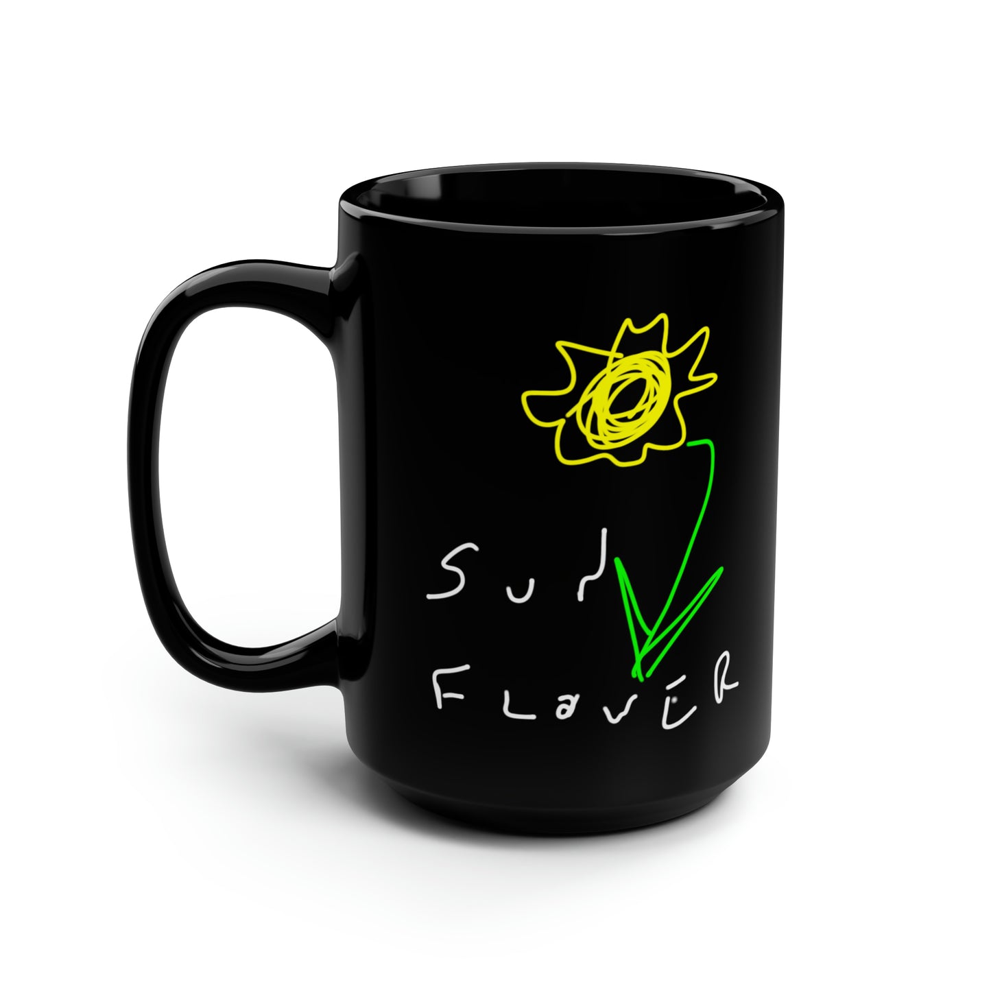 Sunflower/It's A Beautiful Day- Black Mug, 15oz- Large