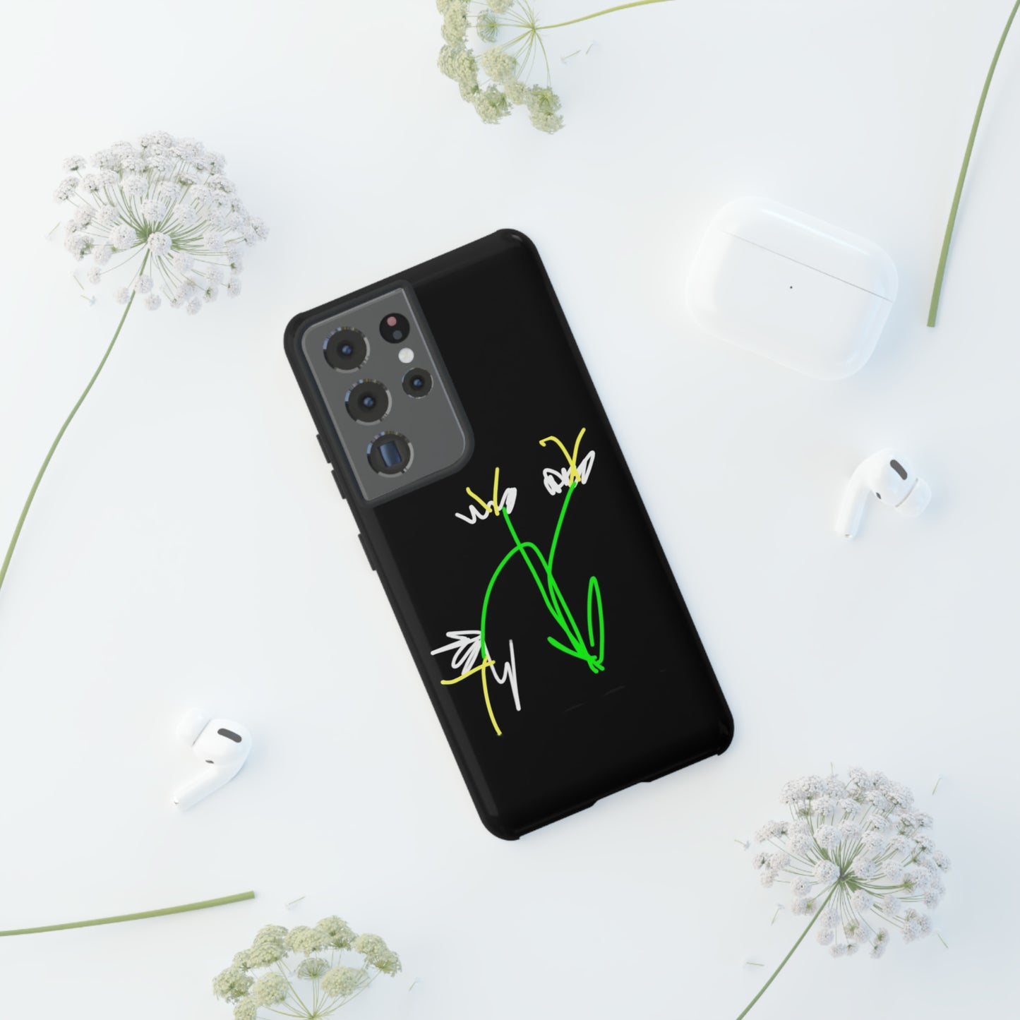 3 White Flowers- Tough Cases- 46 Phone Styles