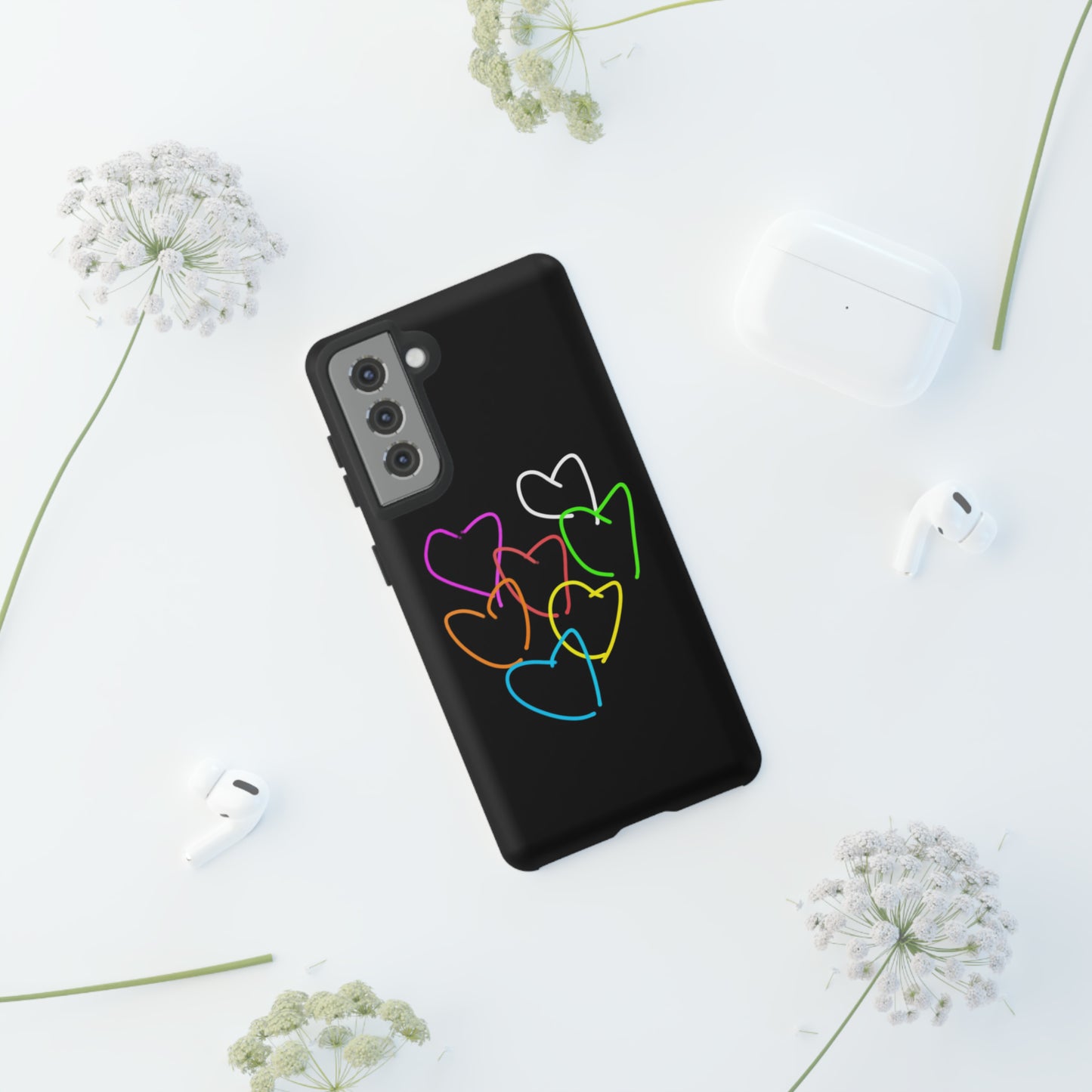 Colorful Hearts-Tough Cases- Large Hearts-- 46 Phone Styles