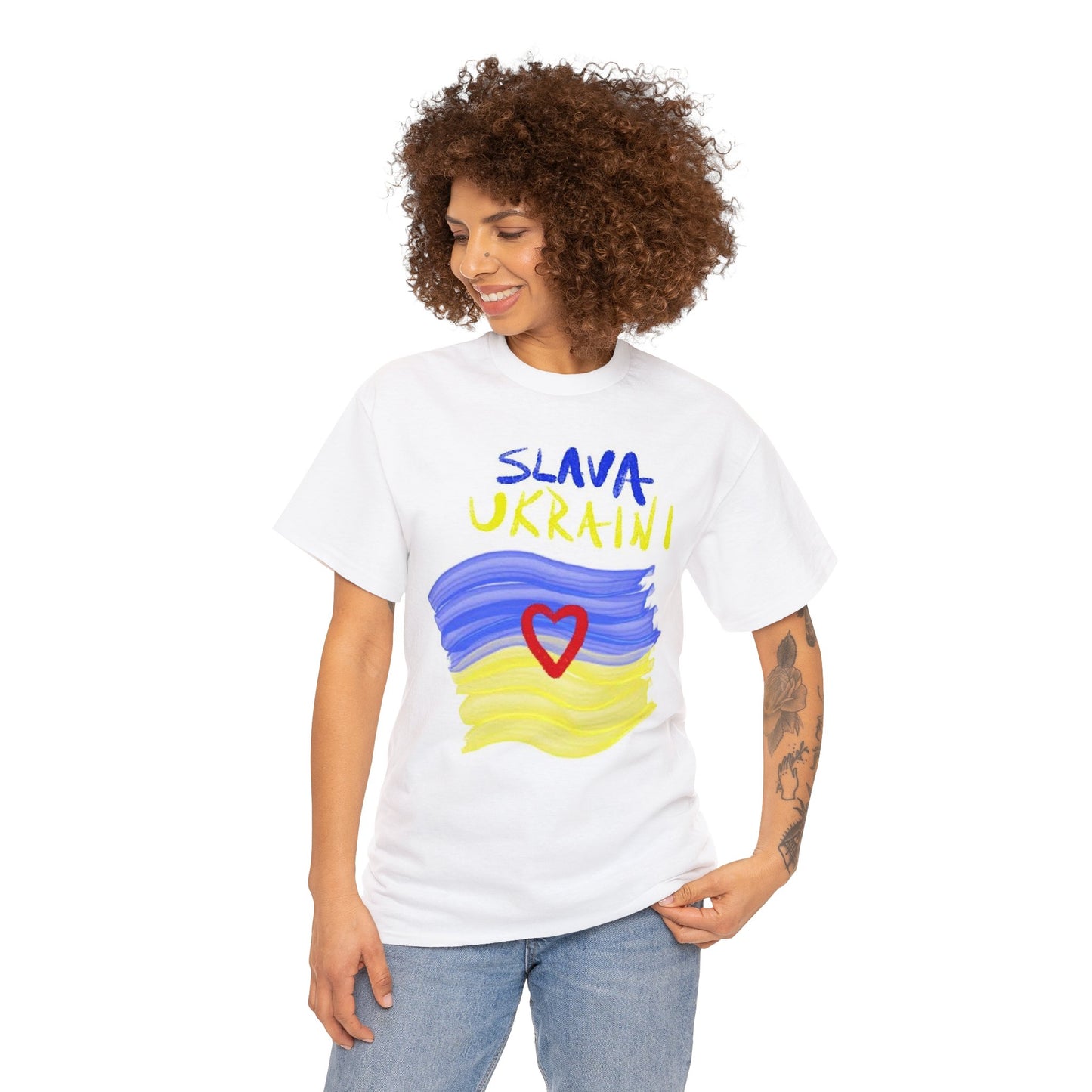 Charity Ukraine- Unisex Heavy Cotton Tee- White