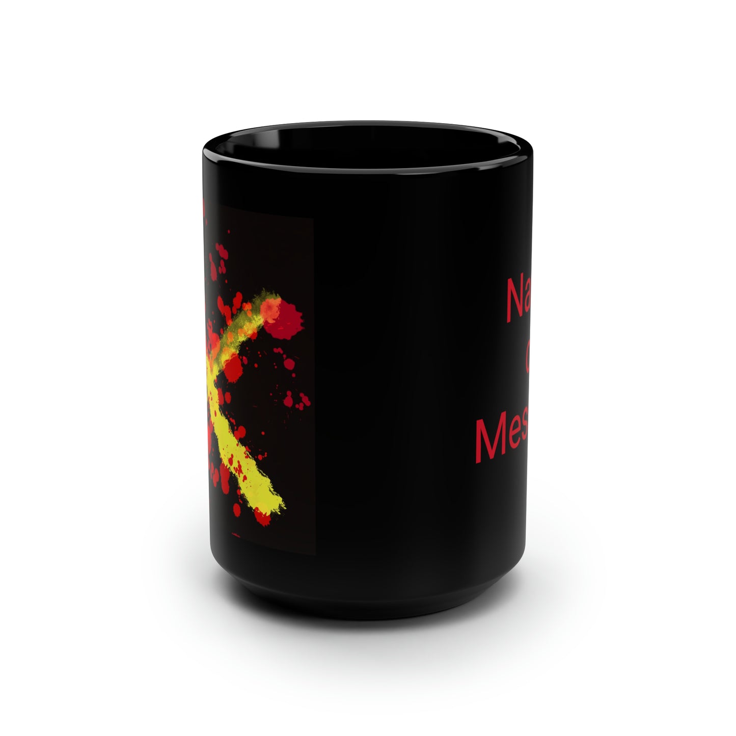 Your Monogram, CUSTOMIZE- Black Mug, 15oz- X