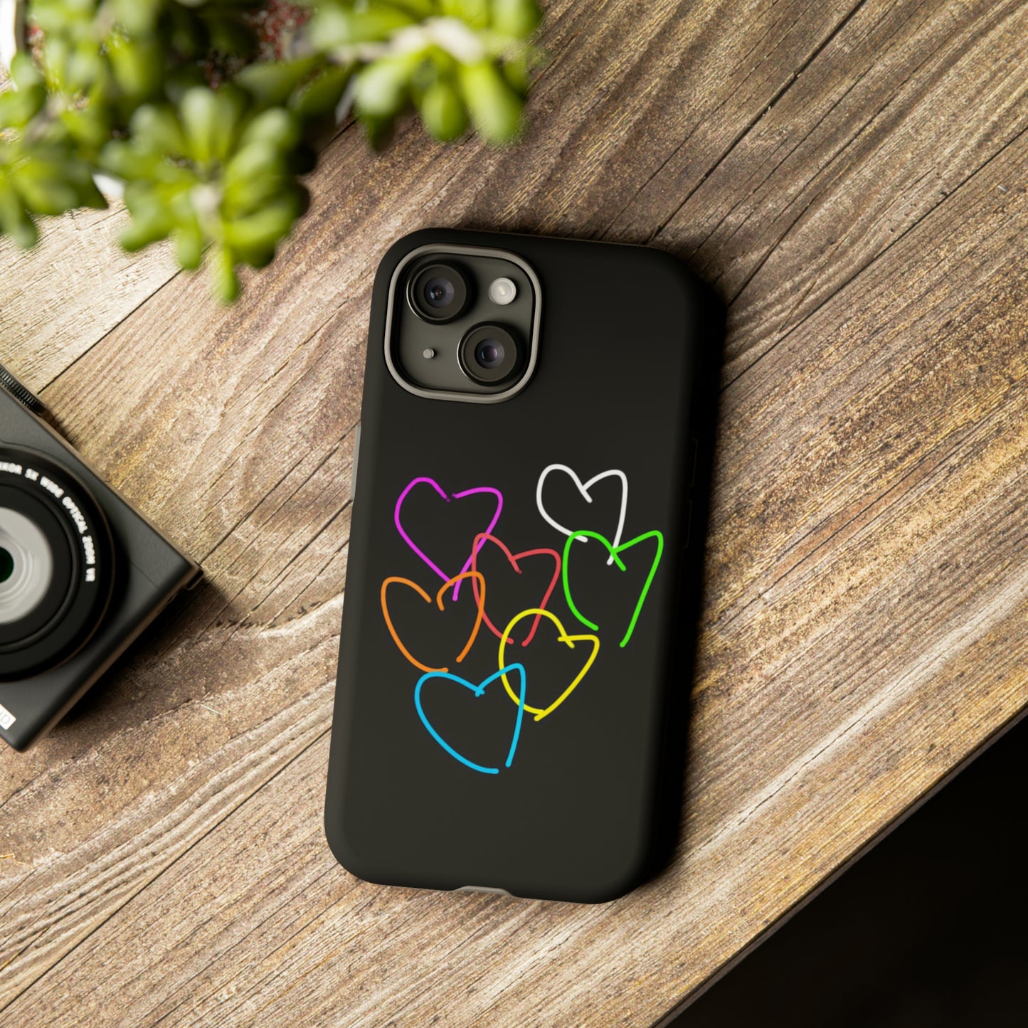 Colorful Hearts-Tough Cases- Large Hearts-- 46 Phone Styles