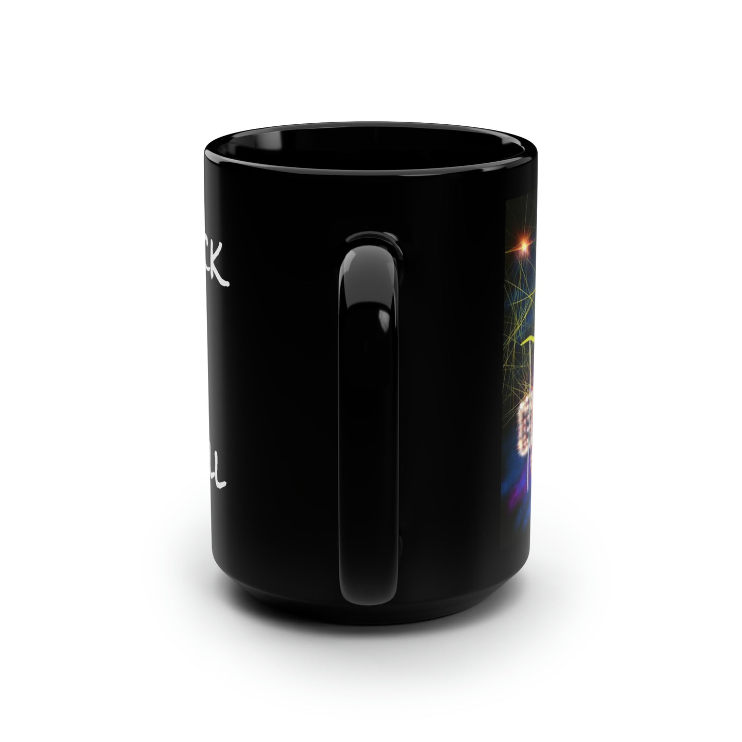 Music Drums- Black Mug, 15oz