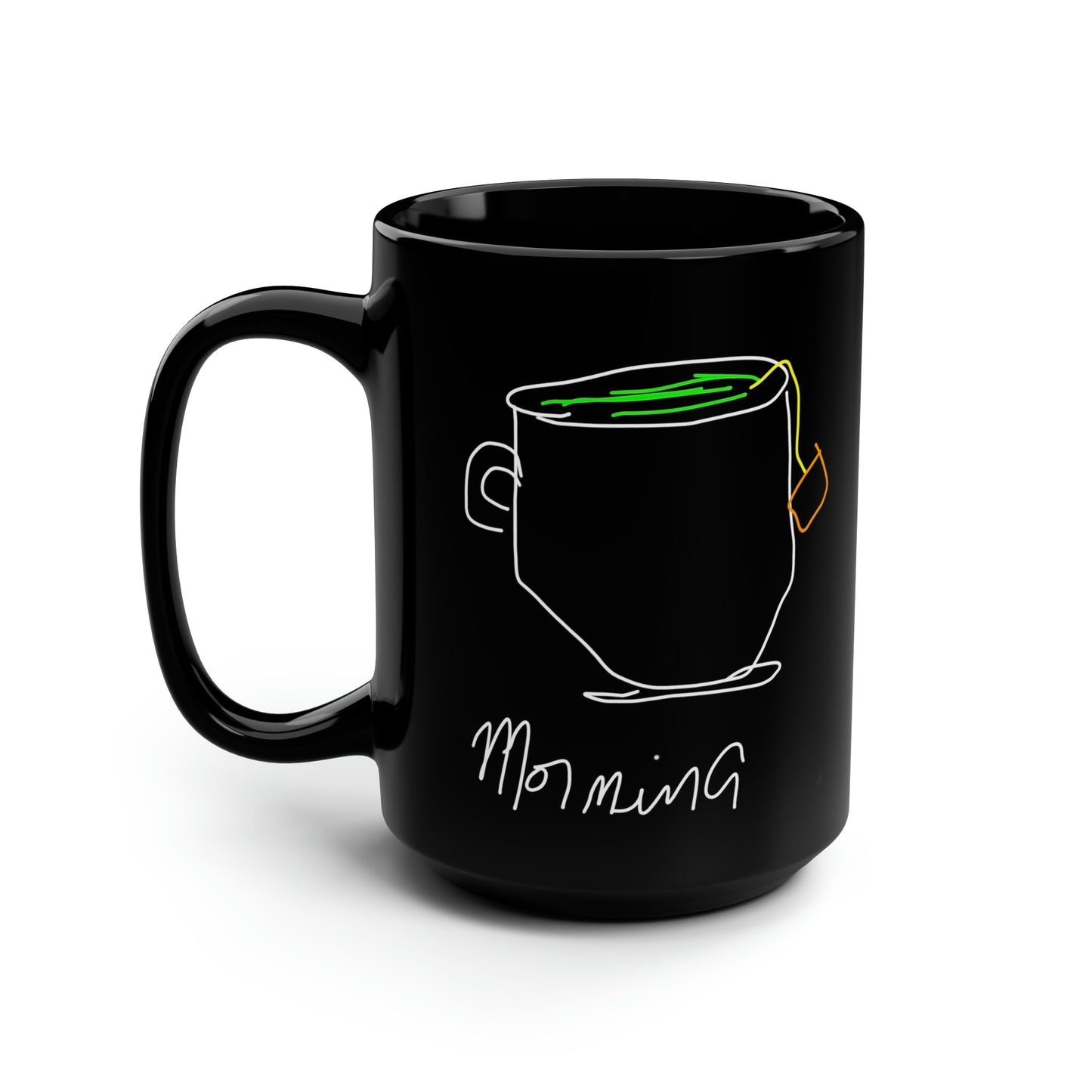 Morning- Black Mug, 15oz- Large