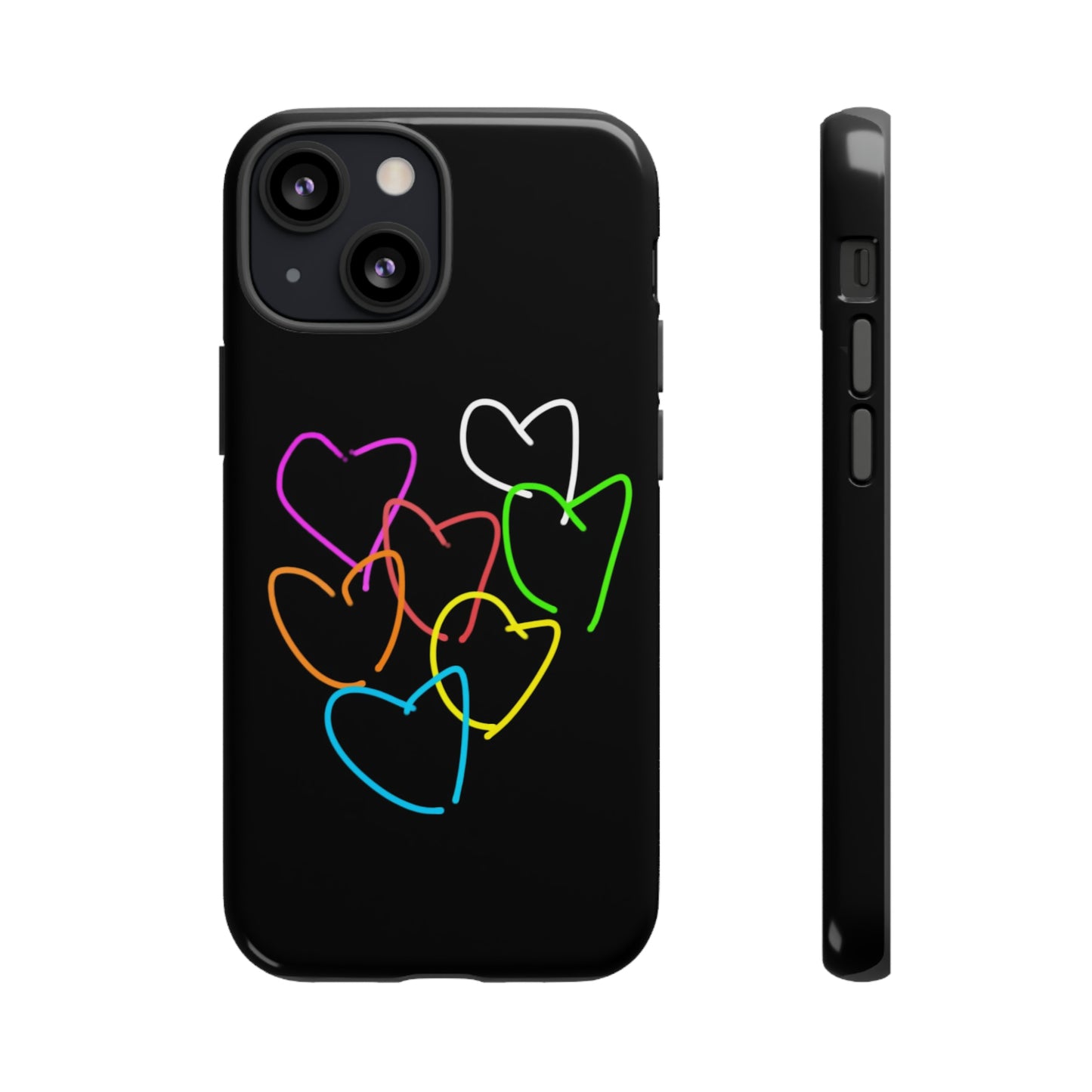 Colorful Hearts-Tough Cases- Large Hearts-- 46 Phone Styles