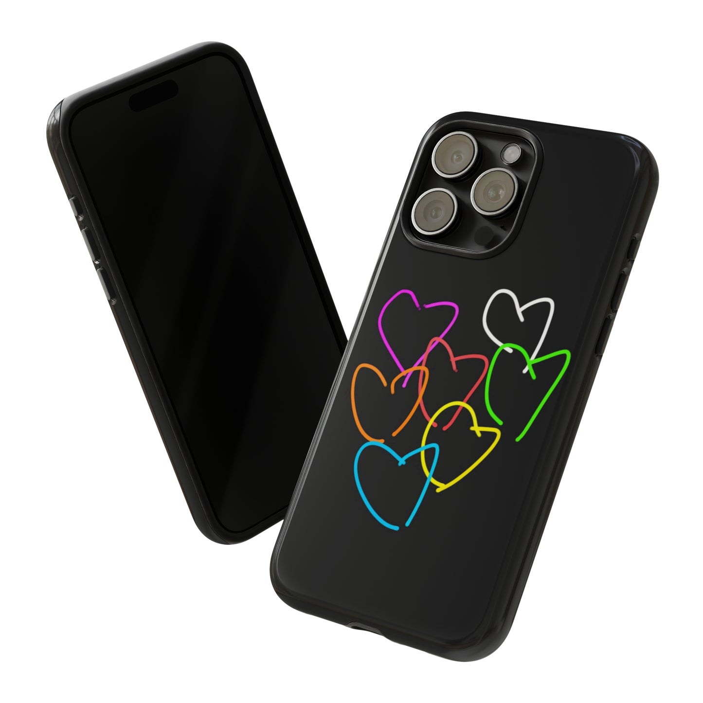 Colorful Hearts-Tough Cases- Large Hearts-- 46 Phone Styles