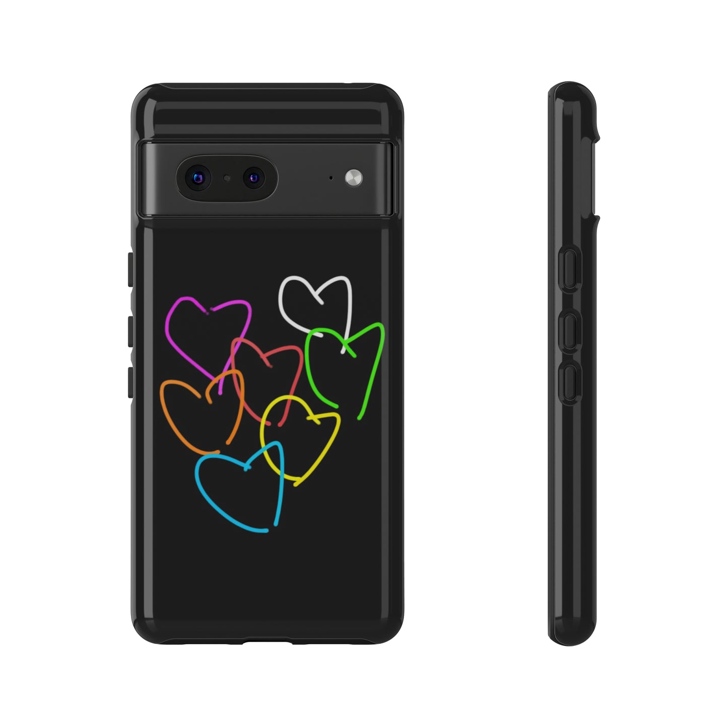 Colorful Hearts-Tough Cases- Large Hearts-- 46 Phone Styles