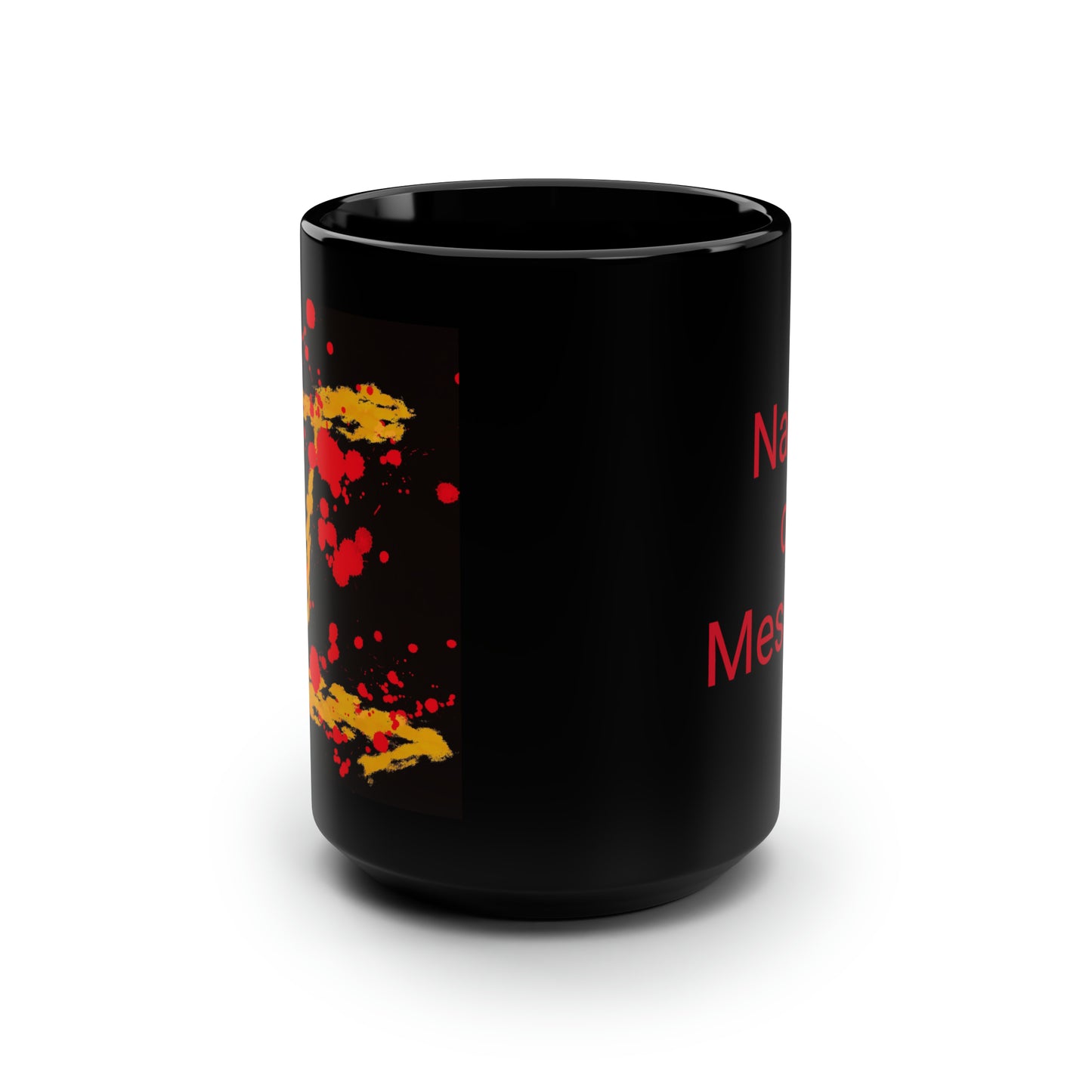 Your Monogram, CUSTOMIZE- Black Mug, 15oz- I