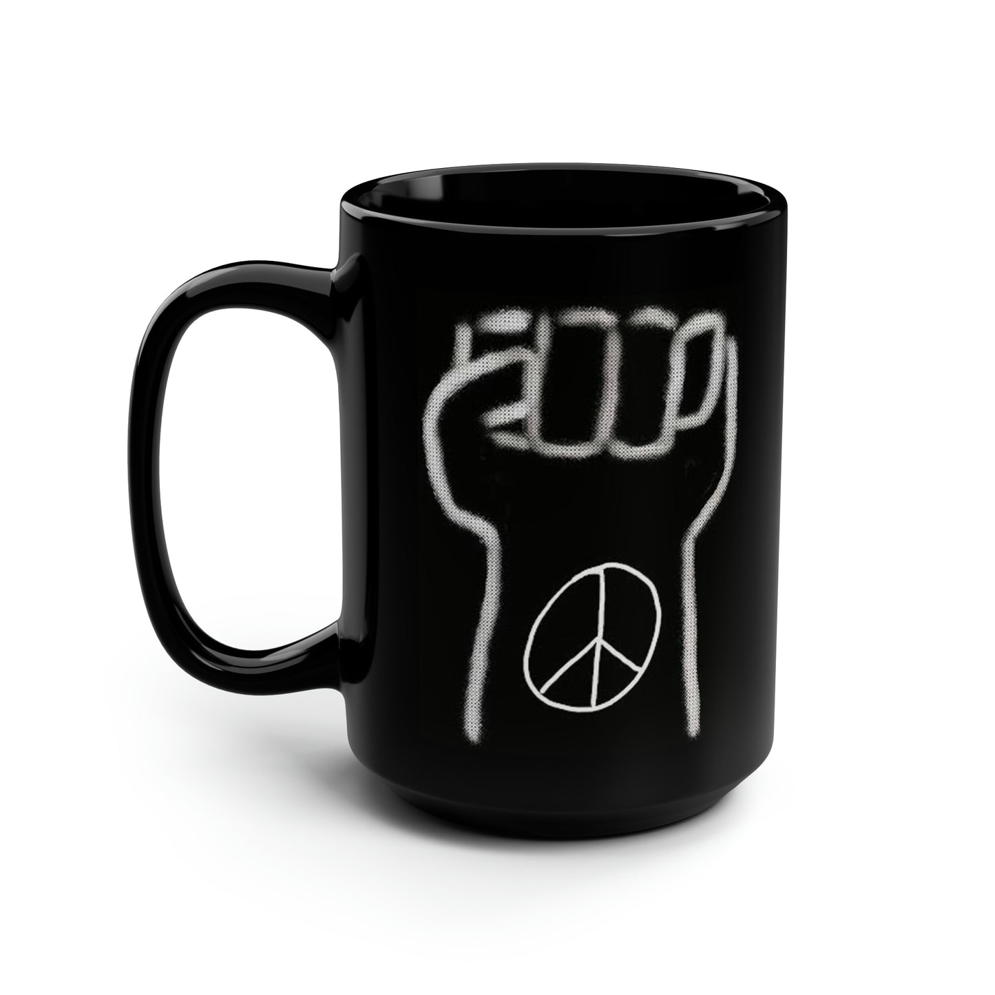 Tattoo- Black Mug, 15oz- PEACE