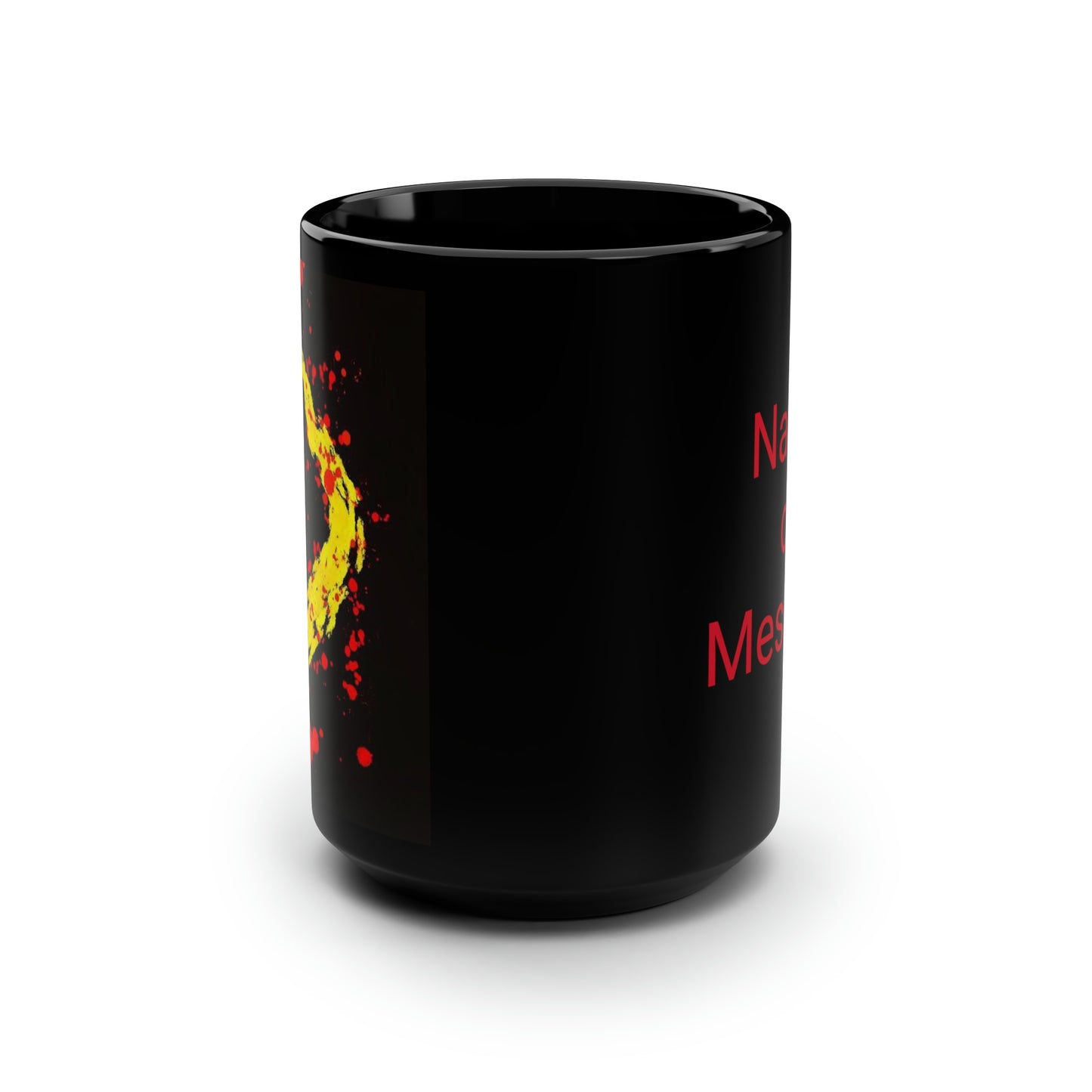 Your Monogram, CUSTOMIZE- Black Mug, 15oz- D