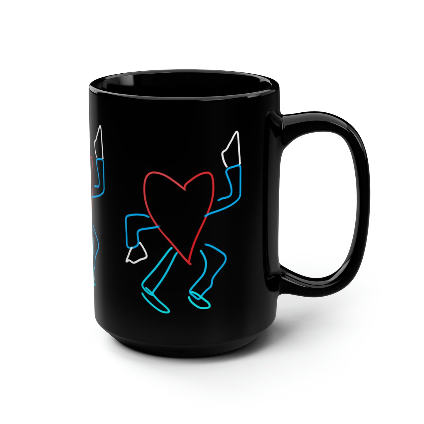 You Make My Heart Dance/3x- Black Mug, 15oz- Large