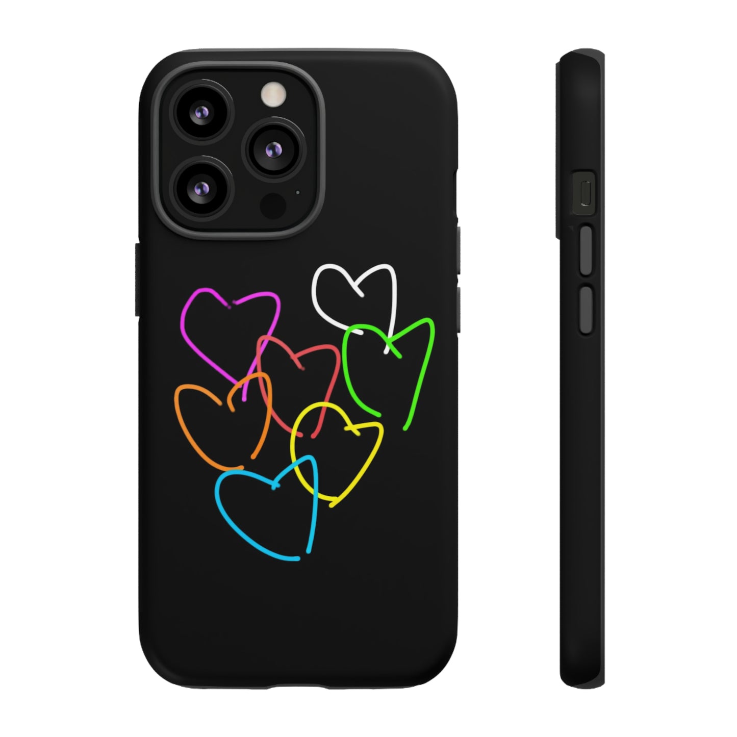 Colorful Hearts-Tough Cases- Large Hearts-- 46 Phone Styles