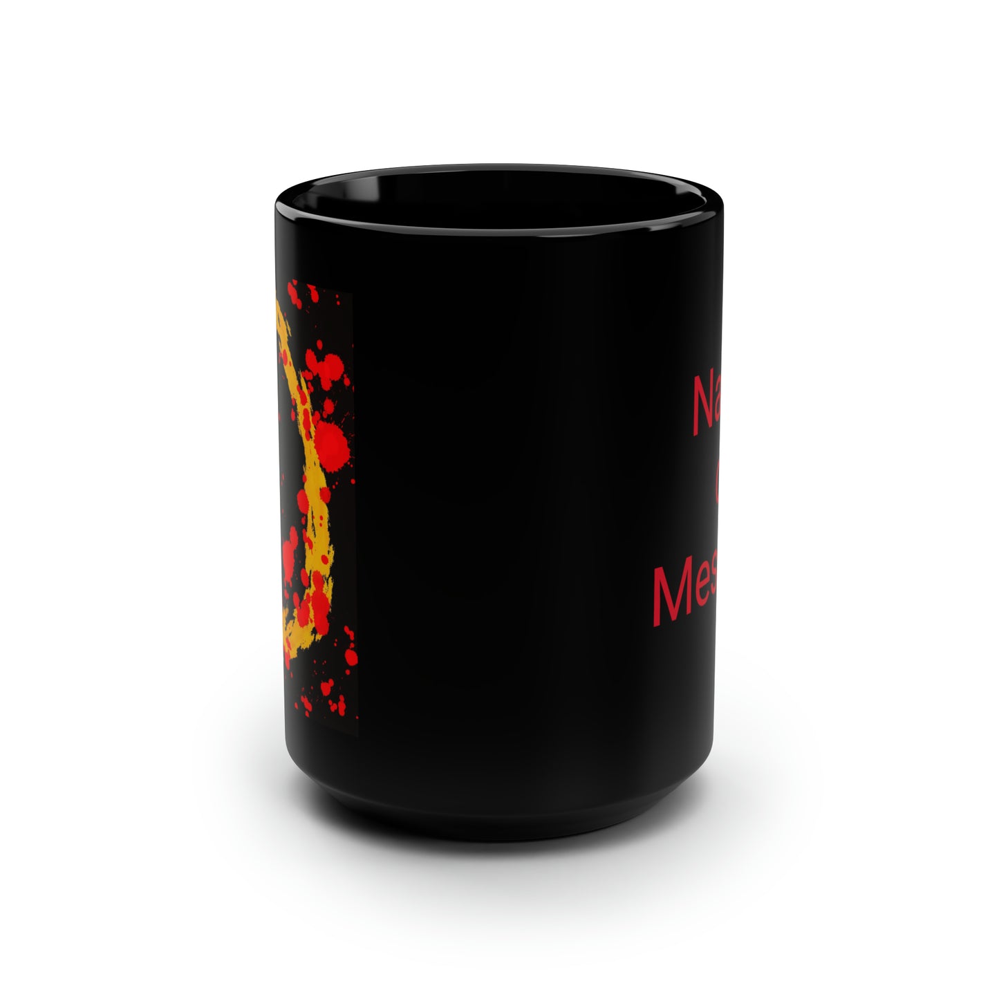 Your Monogram, CUSTOMIZE- Black Mug, 15oz- O