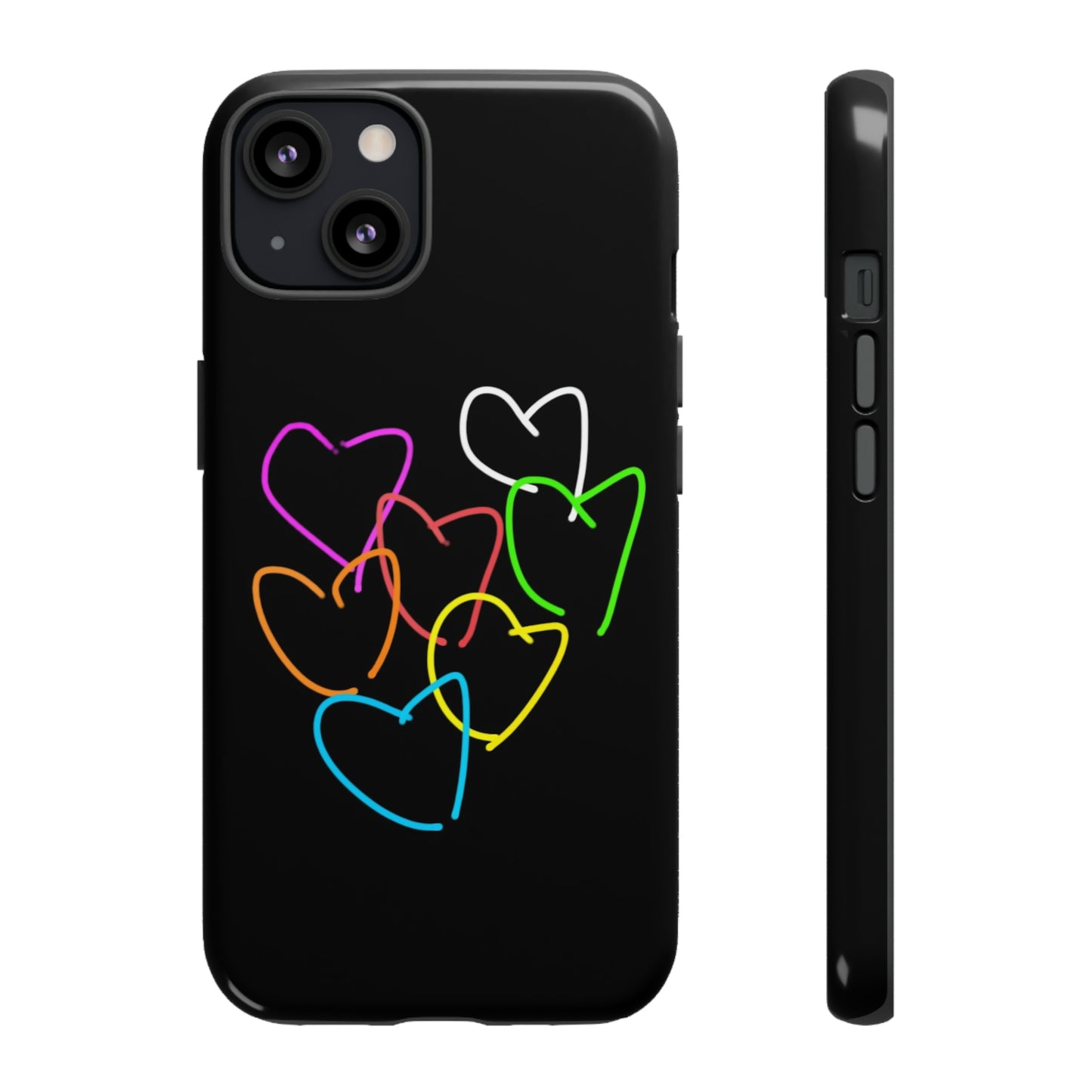 Colorful Hearts-Tough Cases- Large Hearts-- 46 Phone Styles