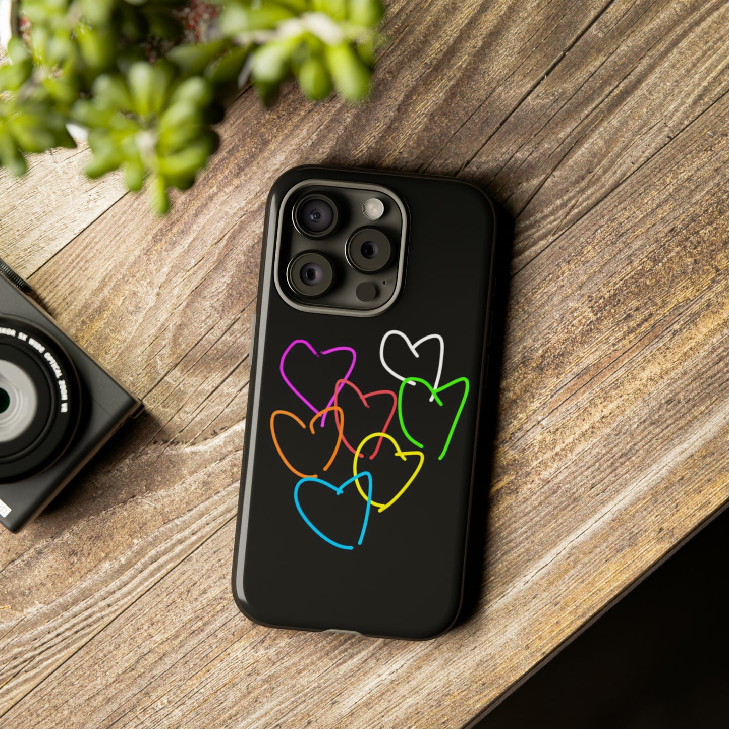 Colorful Hearts-Tough Cases- Large Hearts-- 46 Phone Styles