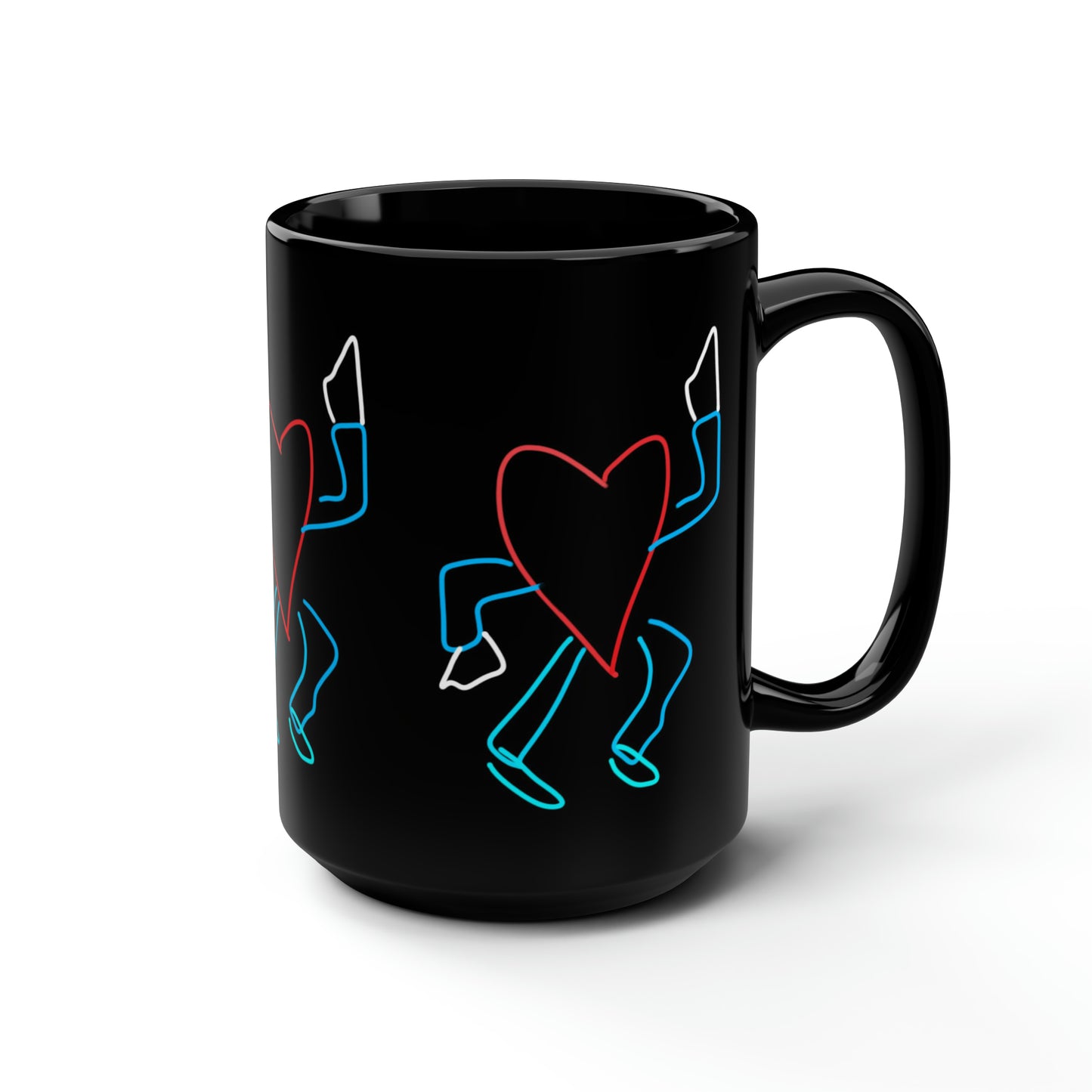 You Make My Heart Dance/3x- Black Mug, 15oz- Large