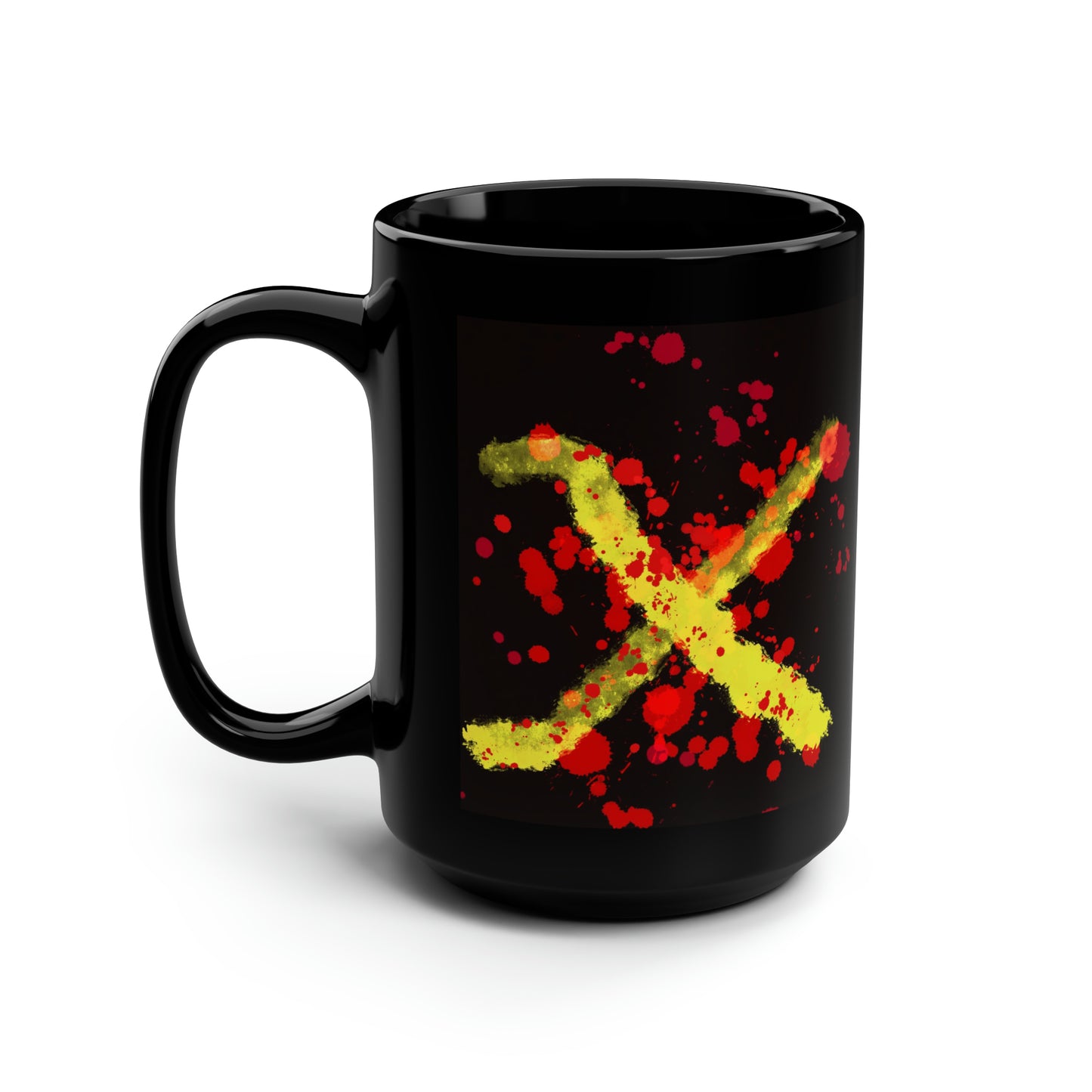 Your Monogram, CUSTOMIZE- Black Mug, 15oz- X