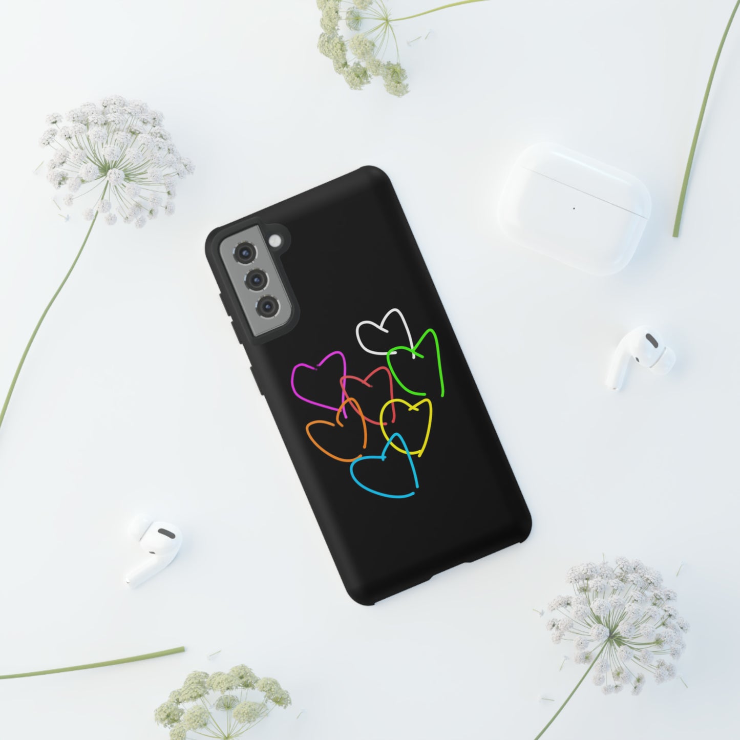 Colorful Hearts-Tough Cases- Large Hearts-- 46 Phone Styles