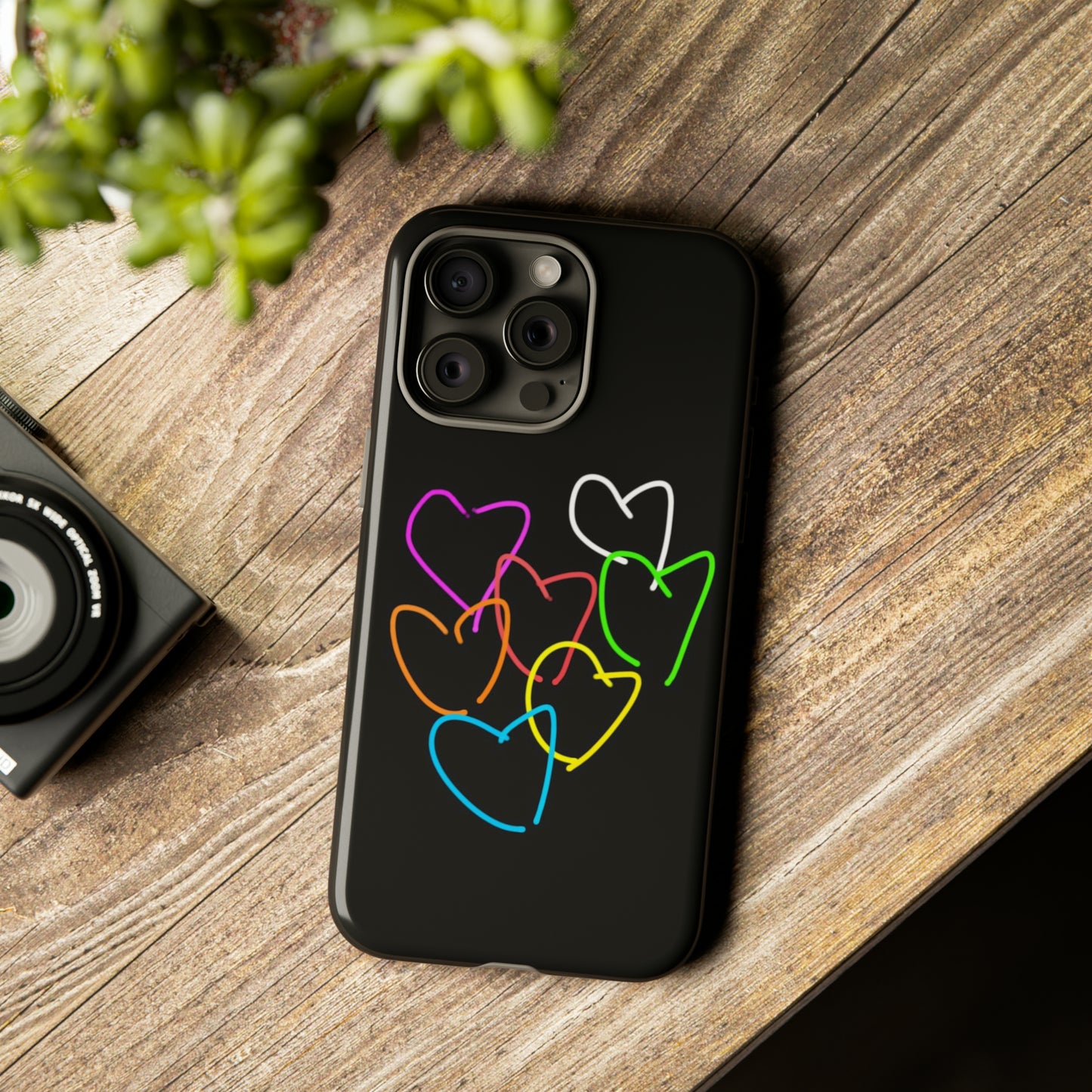 Colorful Hearts-Tough Cases- Large Hearts-- 46 Phone Styles