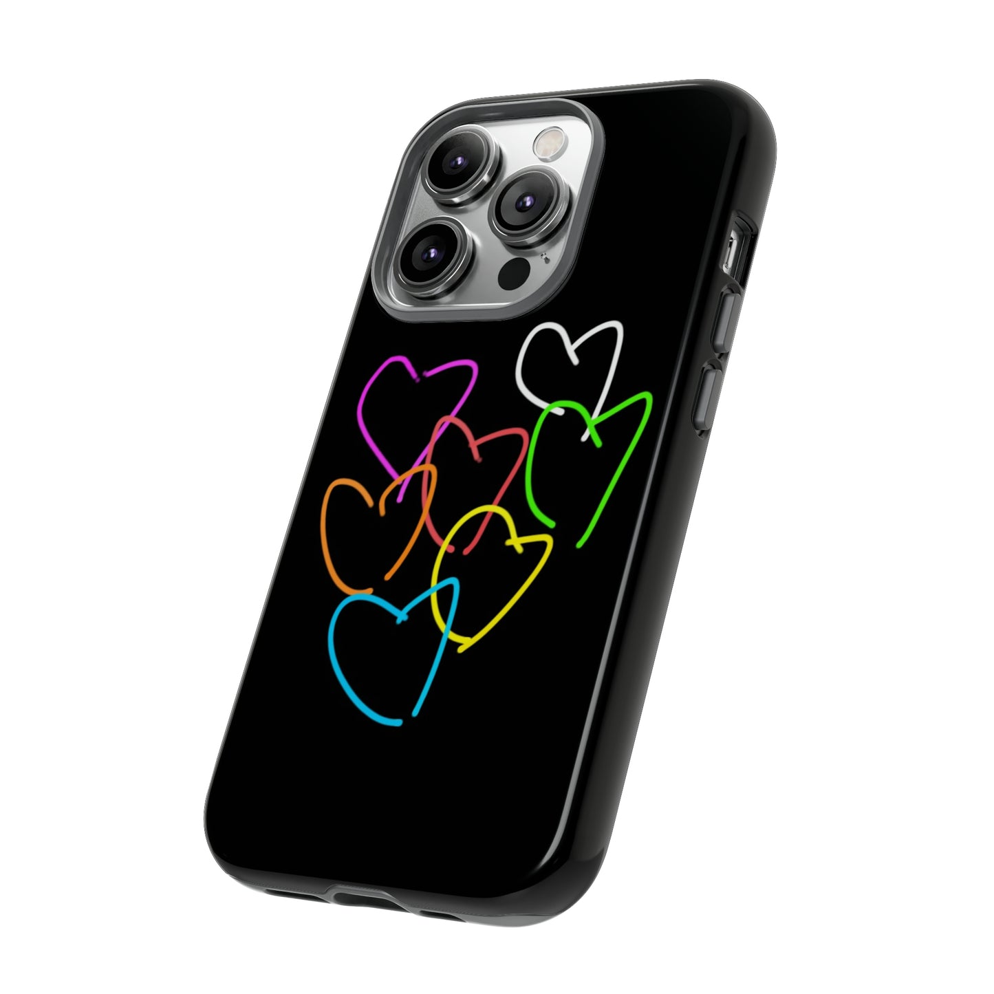 Colorful Hearts-Tough Cases- Large Hearts-- 46 Phone Styles